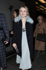 DAKOTA FANNING Arrives at Love and Miu Miu Women’s Tales Party in London 02/19/2018