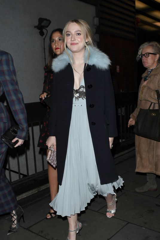 DAKOTA FANNING Arrives at Love and Miu Miu Women’s Tales Party in London 02/19/2018