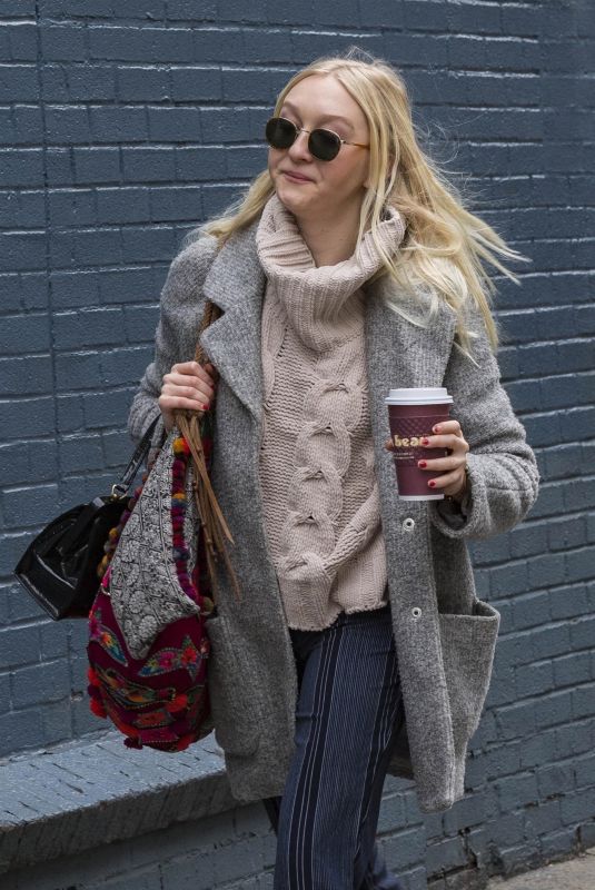 DAKOTA FANNING Out for a Coffee in New York 02/02/2018