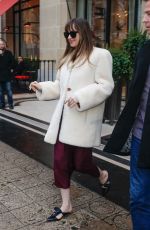 DAKOTA JOHNSON Leaves Her Hotel in Paris 02/05/2018