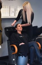 DANIELLE LLOYD Gets Her Hair Cut in Birmingham 02/23/2018