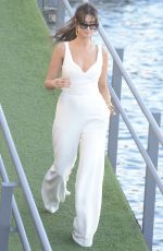DELTA GOODREM Arrives at a Boat in Sydney 02/27/2018