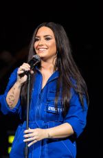 DEMI LOVATO Performs for American Airlines Aadvantage Mastercard Members in Dallas 02/09/2018