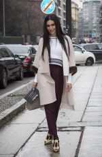 DIALA MAKKI Leaves Max Mara Show at Milan Fashion Show 02/22/2018