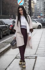 DIALA MAKKI Leaves Max Mara Show at Milan Fashion Show 02/22/2018