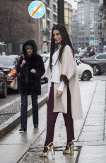 DIALA MAKKI Leaves Max Mara Show at Milan Fashion Show 02/22/2018