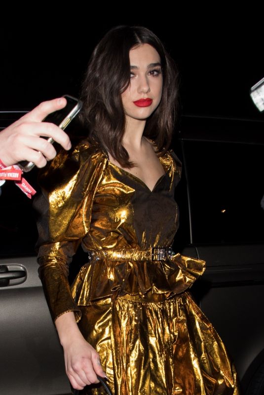 DUA LIPA Arrives at Warner Music Brits After-party in London 02/21/2018