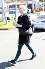 ELLE FANNING Arrives at a Gym in Studio City 02/24/2018