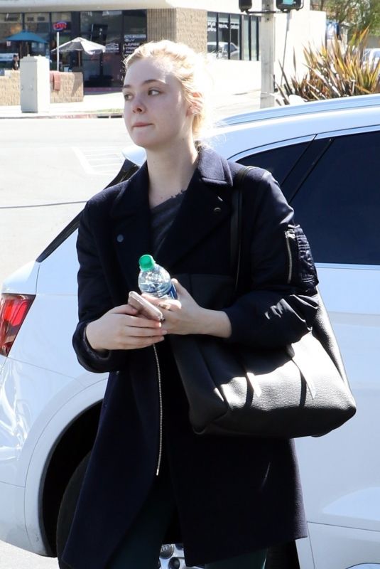 ELLE FANNING Arrives at a Gym in Studio City 02/24/2018