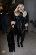 ELLE FANNING Arrives at LAX Airport in Los Angeles 02/13/2018