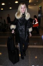 ELLE FANNING Arrives at LAX Airport in Los Angeles 02/13/2018