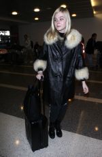 ELLE FANNING Arrives at LAX Airport in Los Angeles 02/13/2018