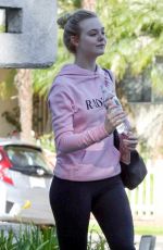 ELLE FANNING Heading to a Gym in Los Angeles 02/22/2018