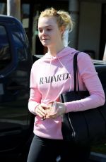 ELLE FANNING Heading to a Gym in Los Angeles 02/22/2018