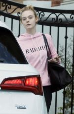 ELLE FANNING Heading to a Gym in Los Angeles 02/22/2018
