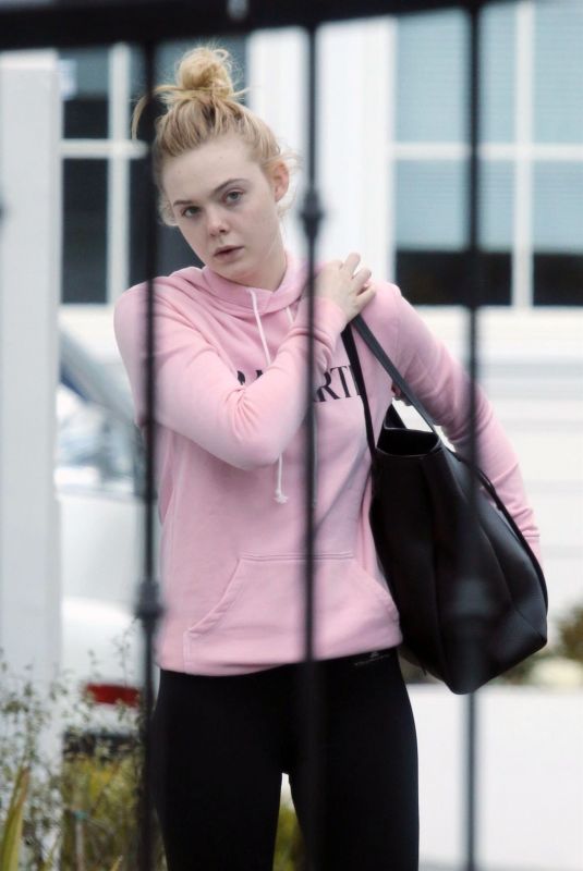 ELLE FANNING Heading to a Gym in Los Angeles 02/22/2018