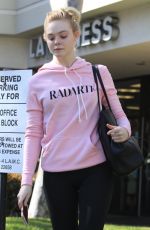 ELLE FANNING Heading to a Gym in Los Angeles 02/22/2018