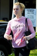 ELLE FANNING Heading to a Gym in Los Angeles 02/22/2018