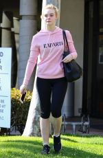ELLE FANNING Heading to a Gym in Los Angeles 02/22/2018