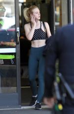 ELLE FANNING in Tights Out in Studio City 02/24/2018