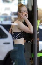 ELLE FANNING in Tights Out in Studio City 02/24/2018
