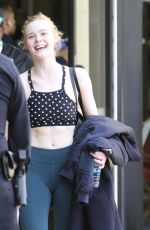 ELLE FANNING in Tights Out in Studio City 02/24/2018