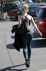 ELLE FANNING in Tights Out in Studio City 02/24/2018