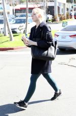 ELLE FANNING in Tights Out in Studio City 02/24/2018