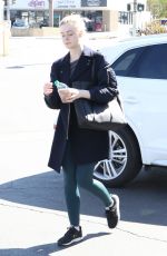 ELLE FANNING in Tights Out in Studio City 02/24/2018