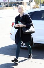 ELLE FANNING in Tights Out in Studio City 02/24/2018