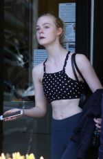 ELLE FANNING in Tights Out in Studio City 02/24/2018