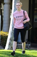 ELLE FANNING Out in Los Angeles 02/22/2018