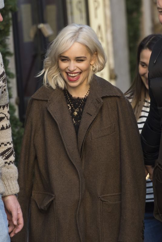 EMILIA CLARKE on the Set of Dolce and Gabbana Commercial in Rome 02/04/2018