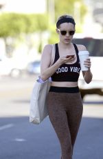 EMMA ROBERTS in Tights Out in Los Angeles 02/22/2018