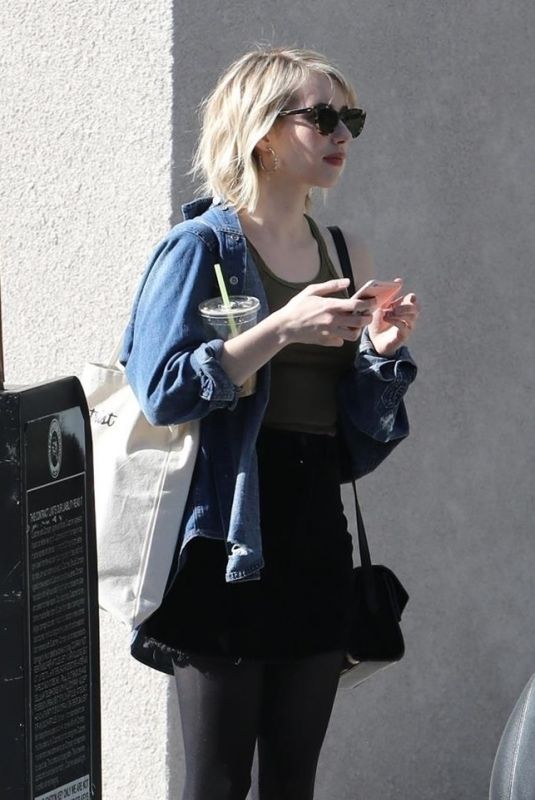 EMMA ROBERTS Out for Iced Coffee in Los Angeles 02/12/2018