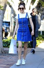 EMMY ROSSUM in Denim Dress Out Shopping in West Hollywood 02/23/2018
