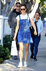 EMMY ROSSUM in Denim Dress Out Shopping in West Hollywood 02/23/2018