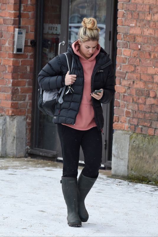 GEMMA ATKINSON Leaves Key 103 Radio in Manchester 02/28/2018