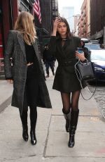 GEORGIA FOWLER and MEGAN WILLIAMS Out at New York Fashion Week 02/12/2018