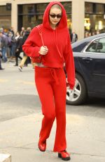 GIGI HADID All in Red Out Shopping in New York 02/17/2018