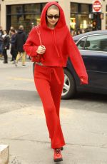 GIGI HADID All in Red Out Shopping in New York 02/17/2018