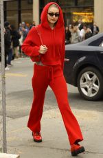 GIGI HADID All in Red Out Shopping in New York 02/17/2018