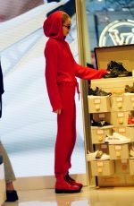 GIGI HADID All in Red Out Shopping in New York 02/17/2018