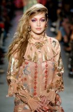 GIGI HADID at Anna Sui Runway Show at New York Fashion Week 02/12/2018