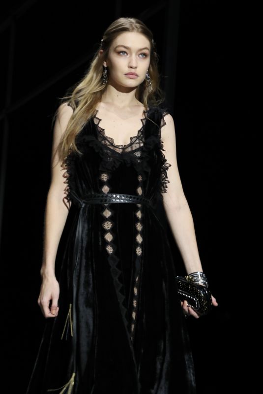 GIGI HADID at Bottega Veneta Catwalk at New York Fashion Week 02/09/2018