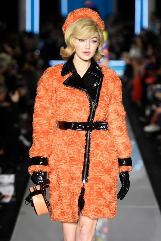 GIGI HADID at Moschino Runway Show at Milan Fashion Week 02/21/2018