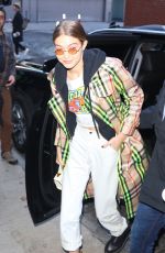 GIGI HADID Heading at Anna Sui Runway Show at NYFW in New York 02/12/2018