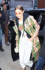 GIGI HADID Heading at Anna Sui Runway Show at NYFW in New York 02/12/2018