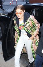 GIGI HADID Heading at Anna Sui Runway Show at NYFW in New York 02/12/2018