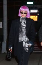 GIGI HADID in a Colorful Wig Arrives at Her Home in New York 02/08/2018